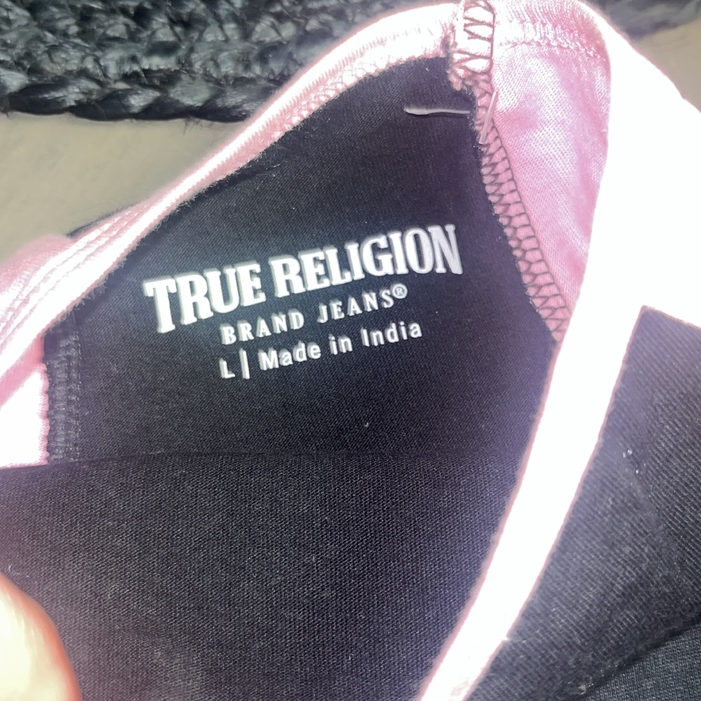 True Religion Black and Pink Dog Shirt - Picture 2 of 3